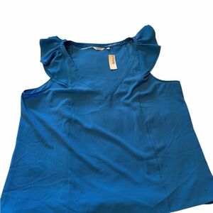 Reitman’s Vibrant Blue Ruffle Sleeveless Blouse-Plus Size 2X-NWT